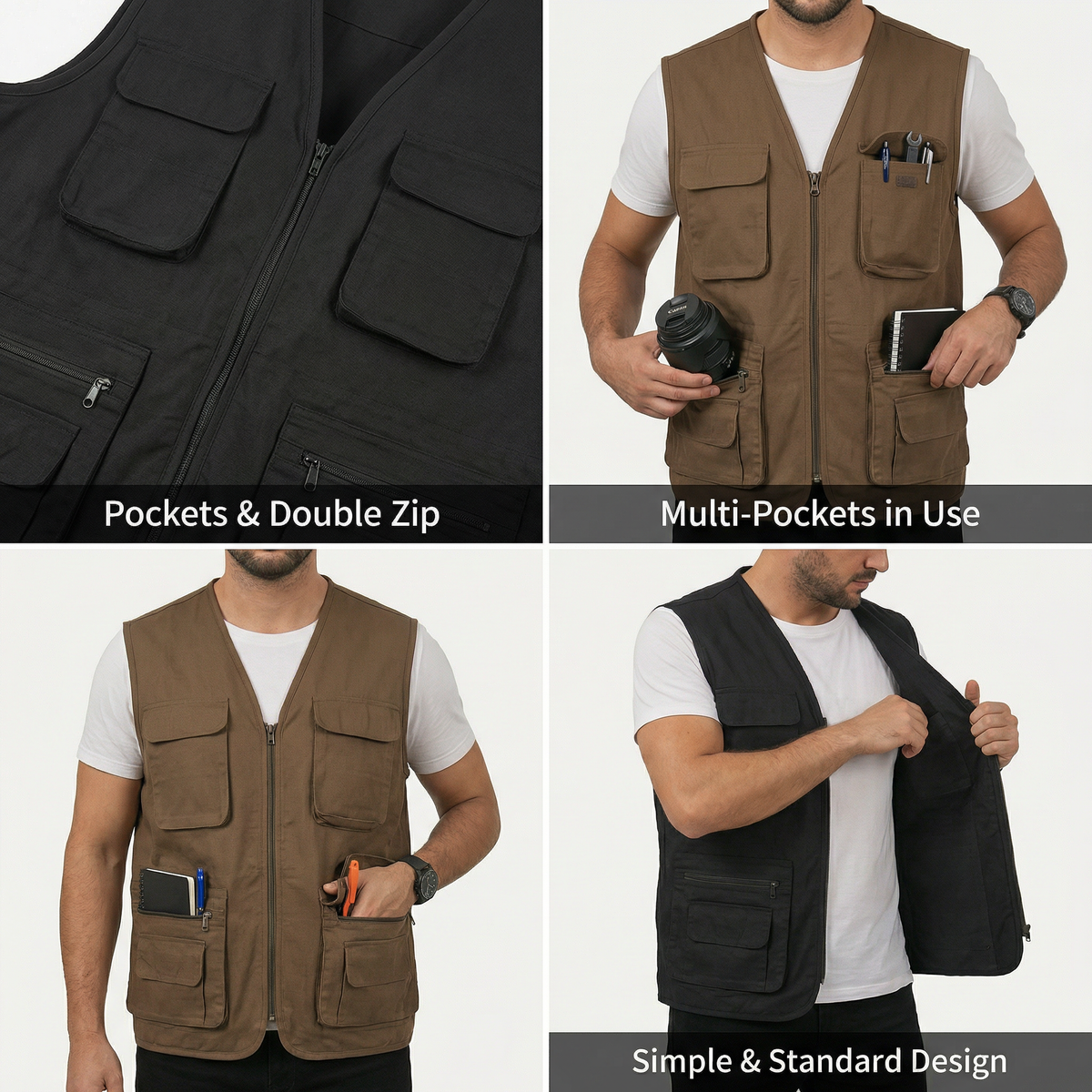 Gilet Multi-Poches – Premium & Style Moderne