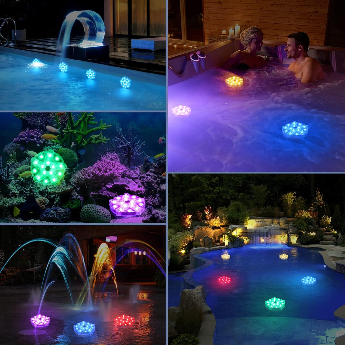 RIGAMIZ™ AquaLuxe – Lumières LED Flottantes Étanches pour Piscine